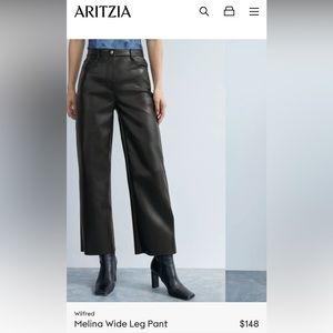 Aritzia Melina Wide Leg Vegan leather pants